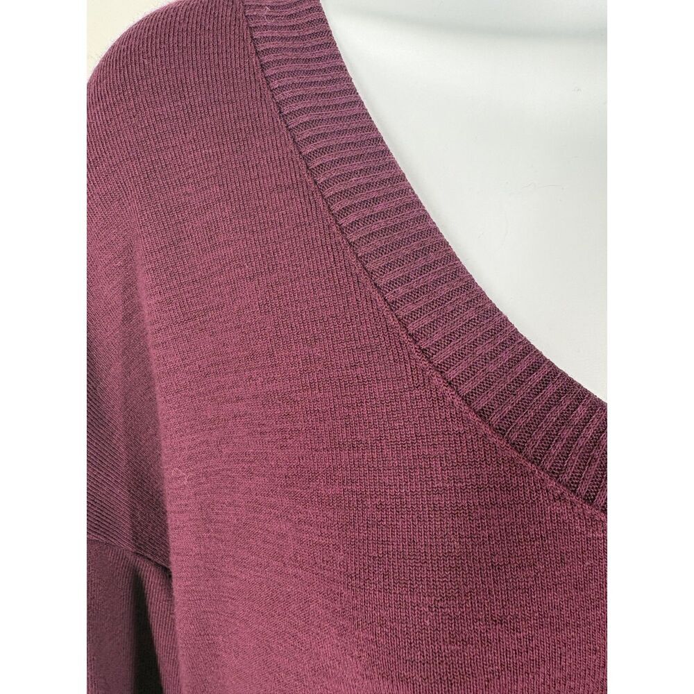 GAP Burgundy Lightweight Knit Sweater | Scoop Neck Long Sleeve Pullover - Picture 2 of 3